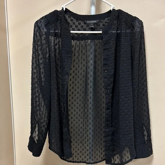 Banana Republic Black Sheer Blouse - Picture 8 of 8